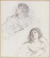 H 050
<br/>
Studies van schrijvende jongeman (Johannes?)
<br/>
<em>Guercino (1591-1666)</em>